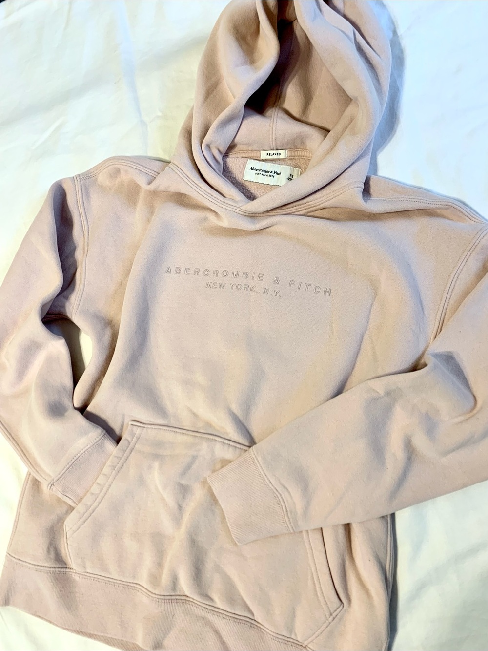 Abercrombie & Fitch Women's pale Pink Hoodie Sweatshirt XS